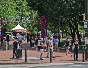 A 2026 banner is seen on the University of Pennsylvania's campus