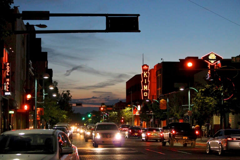 In this June 21, 2016, file photo, cars make their way along historic Route 66 in downtown Albuquerque, N.M.  (AP Photo/Susan Montoya Bryan, File)