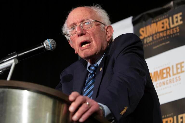 File photo: Sen. Bernie Sanders, I-Vt., endorses Pa. state Rep. Summer Lee at a campaign stop in Pittsburgh, Thursday, May 12, 2022.  (AP Photo/Rebecca Droke)