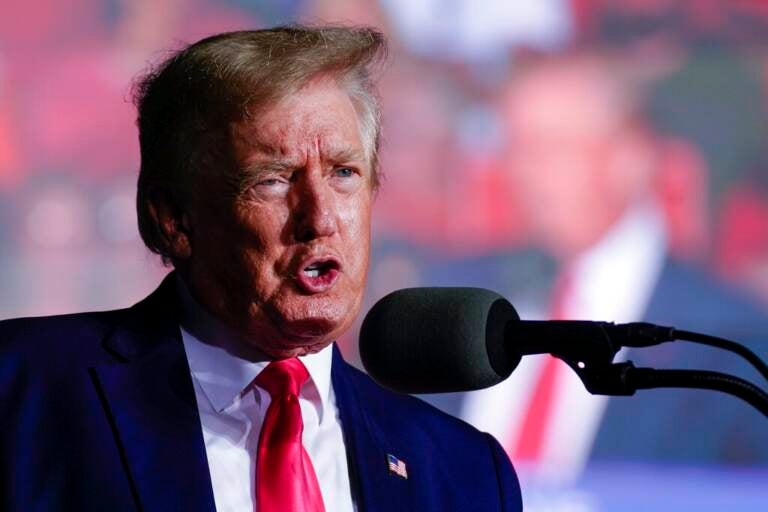 Former President Donald Trump speaks at a rally Friday, Aug. 5, 2022, in Waukesha, Wis. The FBI search of Trump’s Mar-a-Lago estate marked a dramatic and unprecedented escalation of the law enforcement scrutiny of the former president, but the Florida operation is just one part of one investigation related to Trump and his time in office. (AP Photo/Morry Gash, File)