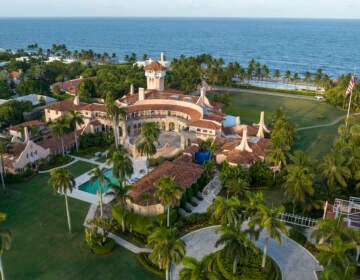 File photo: An aerial view of former President Donald Trump's Mar-a-Lago estate is pictured, Wednesday, Aug. 10, 2022, in Palm Beach, Fla. (AP Photo/Steve Helber)