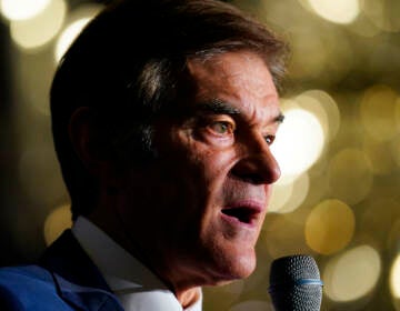 Mehmet Oz, a Republican candidate for U.S. Senate in Pennsylvania, speaks during a Republican Jewish Coalition event in Philadelphia, Wednesday, Aug. 17, 2022. (AP Photo/Matt Rourke)