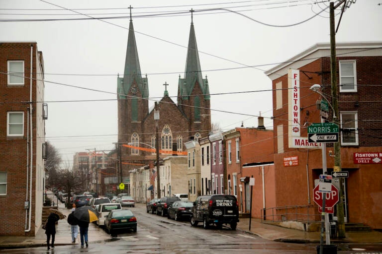 File photo: This Feb. 23, 2016 file photo shows the St. Laurentius Roman Catholic church in Philadelphia.  Demolition of a shuttered 19th-century church in Philadelphia has begun following a yearslong battle by some neighbors to save the crumbling structure. Crews last week surrounded the 140-year-old St. Laurentius Church in Fishtown with scaffolding, fencing and barricades. Neighbors gathered Wednesday, Aug. 17, 2022 to get their final look at the structure. (AP Photo/Matt Rourke, File)