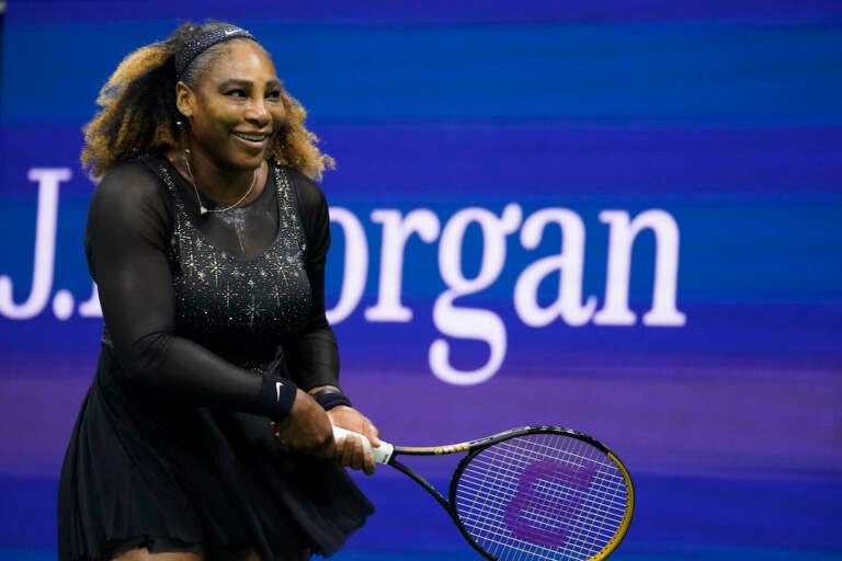 Serena Williams, of the United States, looks to her box during a match against Anett Kontaveit, of Estonia, at the second round of the U.S. Open tennis championships, Wednesday, Aug. 31, 2022, in New York. (AP Photo/John Minchillo)