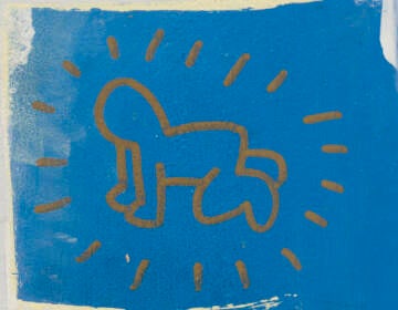 ''Radiant Baby,'' by Keith Haring, painted on the wall of his childhood bedroom. (Courtesy of the Rago/Wright auction house)