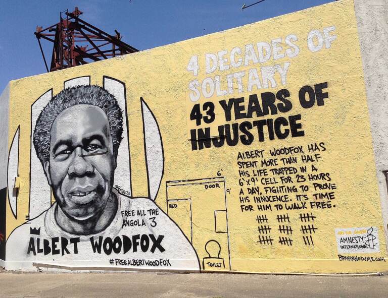 Brandan ‘Bmike’ Odums’ mural of Albert Woodfox in New Orleans, Louisiana. (via Amnesty International)