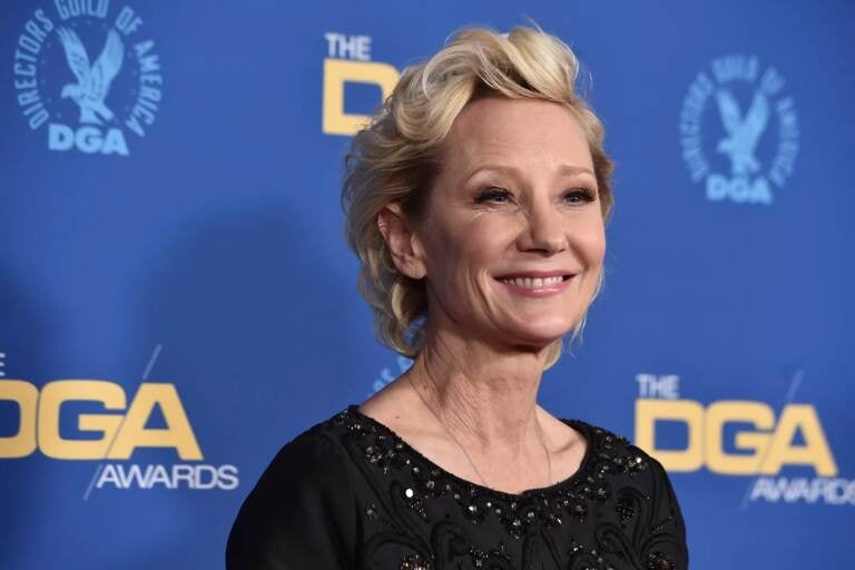 Anne Heche arrives at the 74th annual Directors Guild of America Awards, Saturday, March 12, 2022, at The Beverly Hilton in Beverly Hills, Calif. The Emmy Award-winning actress died following a car crash on Aug. 5 that left her in a coma. (Jordan Strauss/Invision/AP)
