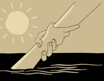 Help and hope concept with hand of drowming, benevolence charity illustration, helping hand