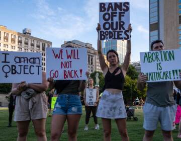 Abortion rights activists protest after the overturning of Roe Vs. Wade