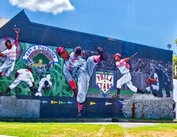A mural honors the Philadelphia Stars at the corner of Belmont and Parkside Avenues.