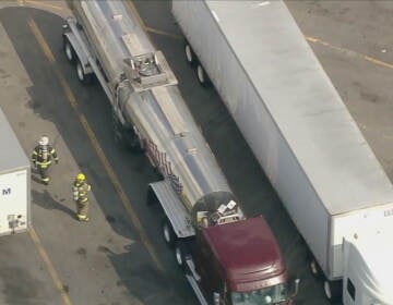 The tanker truck is still in Greenwich Township but is not emitting any vapor. Officials do not feel it is safe to move the vehicle yet. (6abc)