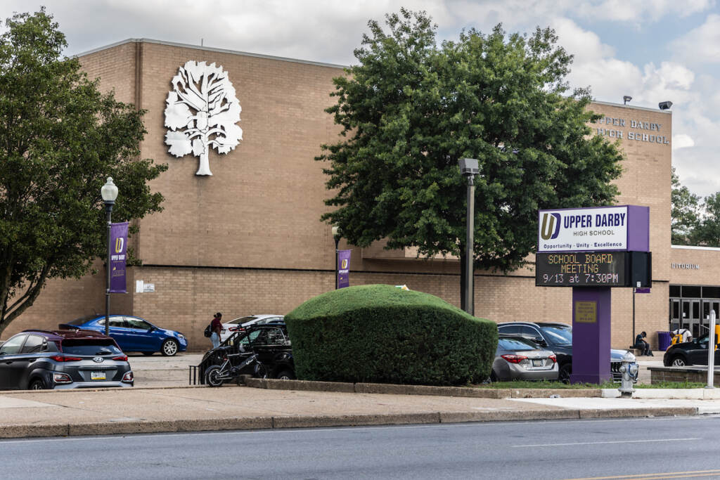 The exterior of Upper Darby High School