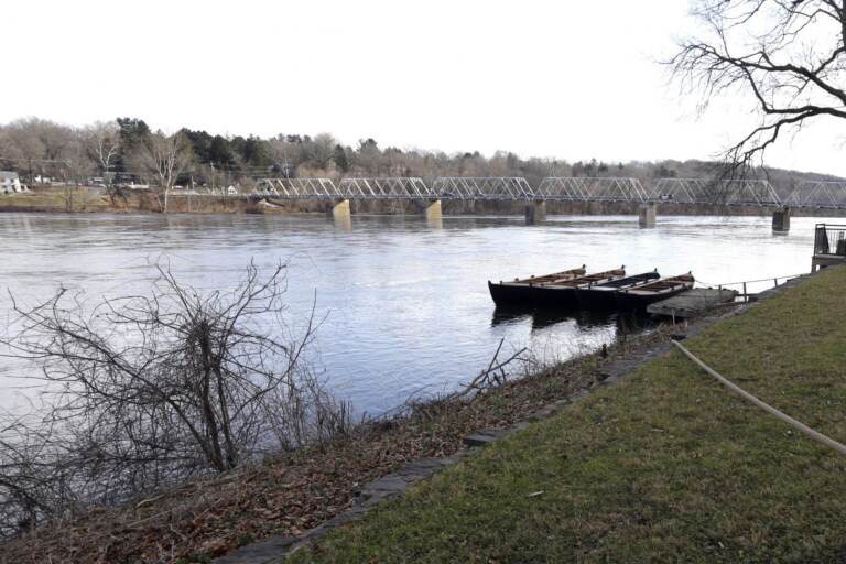 This Tuesday Dec. 25, 2018 file photo shows the Delaware River at Washington Crossing, Pa. On Thursday, Feb. 25, 2021, the Delaware River Basin Commission voted to permanently ban natural gas drilling and fracking in the watershed. (Jacqueline Larma / AP)