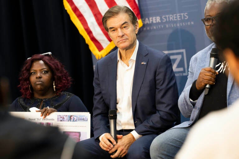 Mehmet Oz, a Republican candidate for U.S. Senate in Pennsylvania, speaks at House of Glory Philly CDC in Philadelphia, Monday, Sept. 19, 2022. (AP Photo/Ryan Collerd)