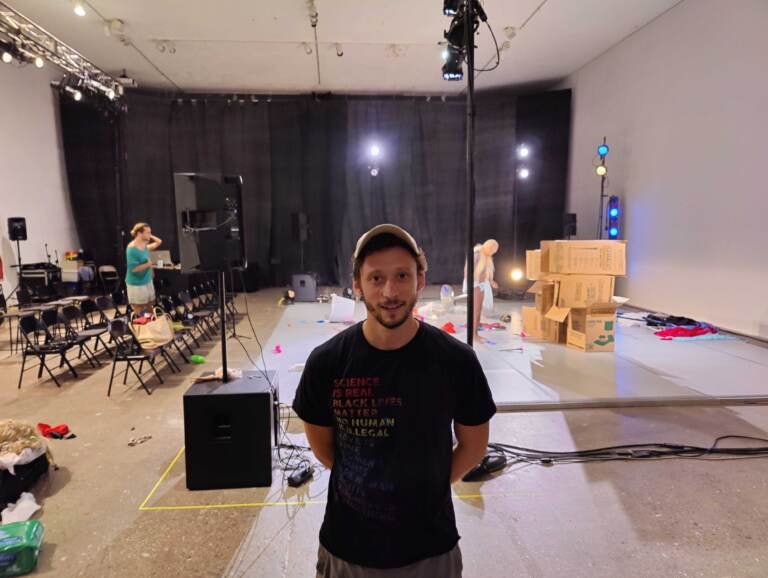 Ben Grinberg, co-founder of the Cannonball Festival, at one of it's stages in the Icebox, at the Crane Arts Building in Kensington. (Courtesy of Cannonball Festival)