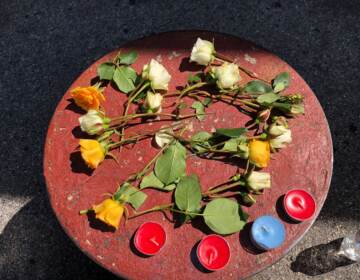 On Saturday, September 10, at Mill Creek Recreation Center, neighbors and loved ones paid tribute to Tiffany Fletcher, a mother of three who was killed by a stray bullet Friday afternoon in front of the center. (Emily Rizzo/WHYY)