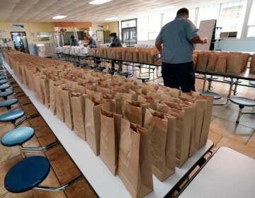 Jefferson County School District Food Service Department staff arrange some of the hundreds of free lunches that was given to students on March 3, 2021 in Fayette, Miss. As one of the most food insecure counties in the United States, many families and their children come to depend on the free meals as their only means of daily sustenance. (Rogelio V. Solis/AP
