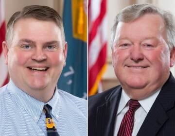 Left: Republican Sen. Colin Bonini. Right: Democratic Rep. Larry Mitchell. (Provided by campaigns)