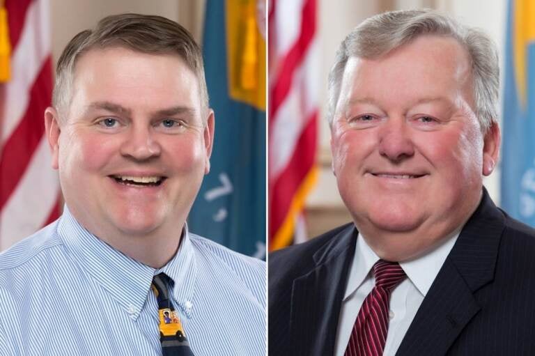 Left: Republican Sen. Colin Bonini. Right: Democratic Rep. Larry Mitchell. (Provided by campaigns)