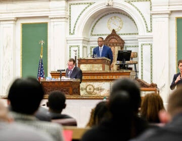 Council President Darrell Clarke is seen inside the chamber