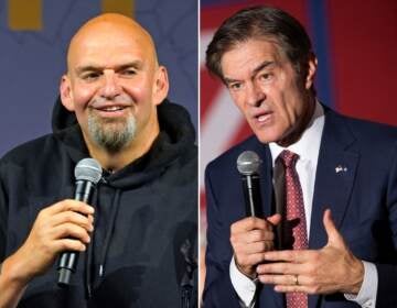 Pennsylvania Lt. Gov. John Fetterman (left) and Dr. Mehmet Oz. (AP Photos/Gene J. Puskar/Ryan Collerd)