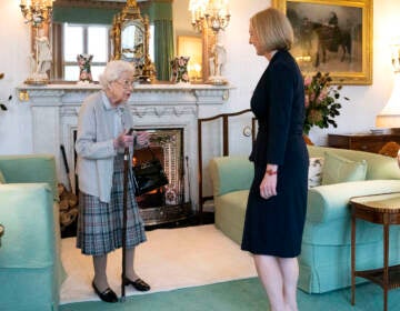 Queen Elizabeth greets leader of the Conservative party Liz Truss