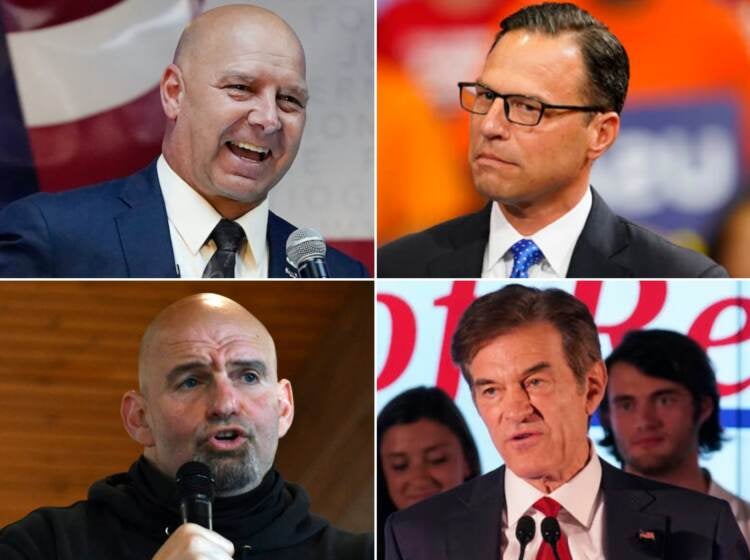 From top left clockwise: Doug Mastriano, Josh Shapiro, Mehmet Oz, John Fetterman (AP Photos)