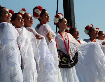 File photo: Traditional dancers took the stage at the Mexican Independence Day Festival on Sep. 18, 2022. (Cory Sharber/WHYY)