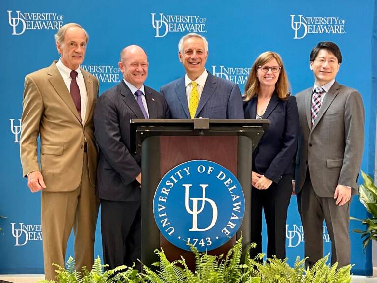 At the announcement of the $8 million federal grant at the University of Delawares’ Science Technology and Advanced Research Campus. (Johnny Perez-Gonzalez/WHYY)