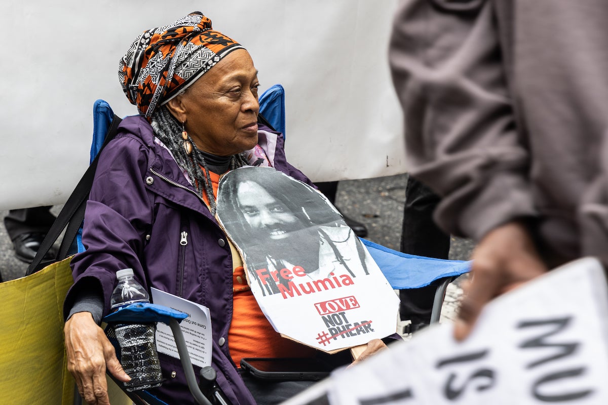 Mumia Abu-Jamal supporters gather outside hearing - WHYY