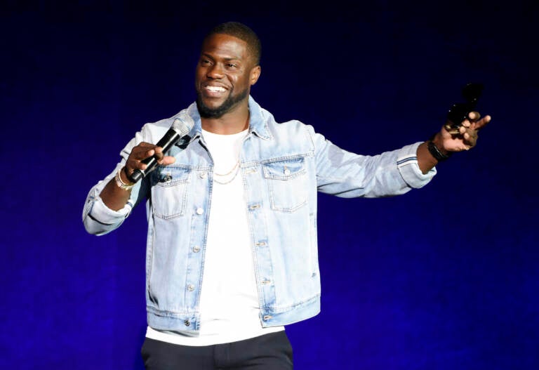 In this April 13, 2016 file photo, Kevin Hart addresses the audience during the Universal Pictures presentation at CinemaCon 2016 in Las Vegas. (Photo by Chris Pizzello/Invision/AP, File)