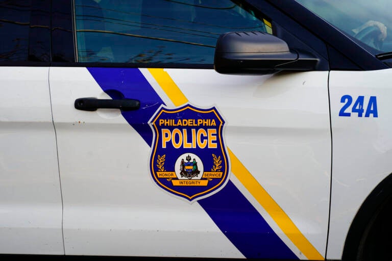 Philadelphia Shooting A close-up of a police car.
