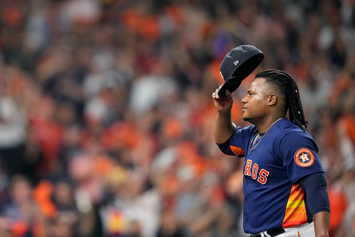 Astros wearing Framber Valdez shirts before World Series Game 6