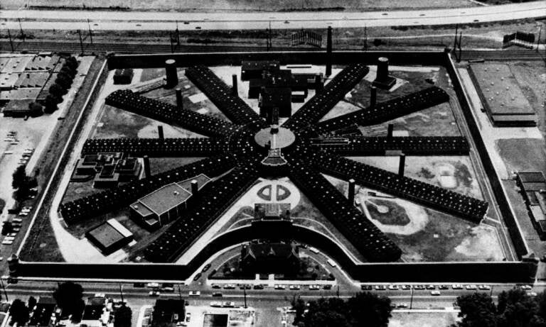 Holmesburg Prison, in the northeast section of Philadelphia, Pa., is shown in this aerial view from 1970. (AP Photo/Bill Achatz)