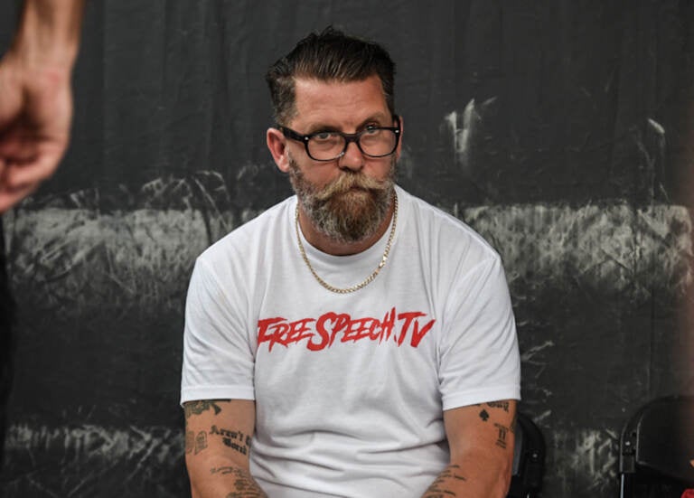 Proud Boys founder Gavin McInnes is slated to speak at Penn State University later this month — an event that has sparked protest plans and a petition. He's seen here in 2019. (Stephanie Keith/Getty Images)