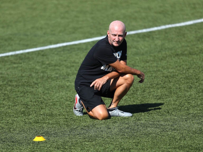 Paul Riley, seen here in July 2020, is among the former NWSL coaches whose behavior is detailed in the investigative report by Sally Q. Yates into abuse in the league. (Maddie Meyer/Getty Images)