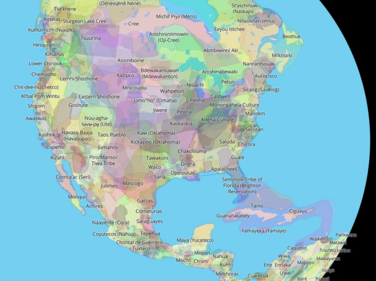 A map of the Americas shows different overlapping colors.