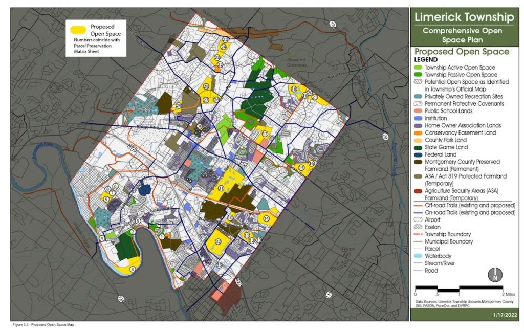 A map shows proposed open space.