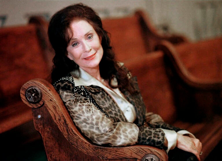 FILE - Country music great Loretta Lynn poses for a portrait in September 2000 in Nashville, Tenn. Lynn, the Kentucky coal miner’s daughter who became a pillar of country music, died Tuesday at her home in Hurricane Mills, Tenn. She was 90. (AP Photo/Christoper Berkey, File)
