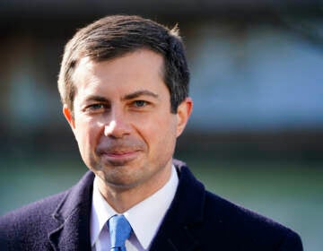 A closeup of Pete Buttigieg