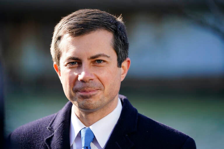 A closeup of Pete Buttigieg