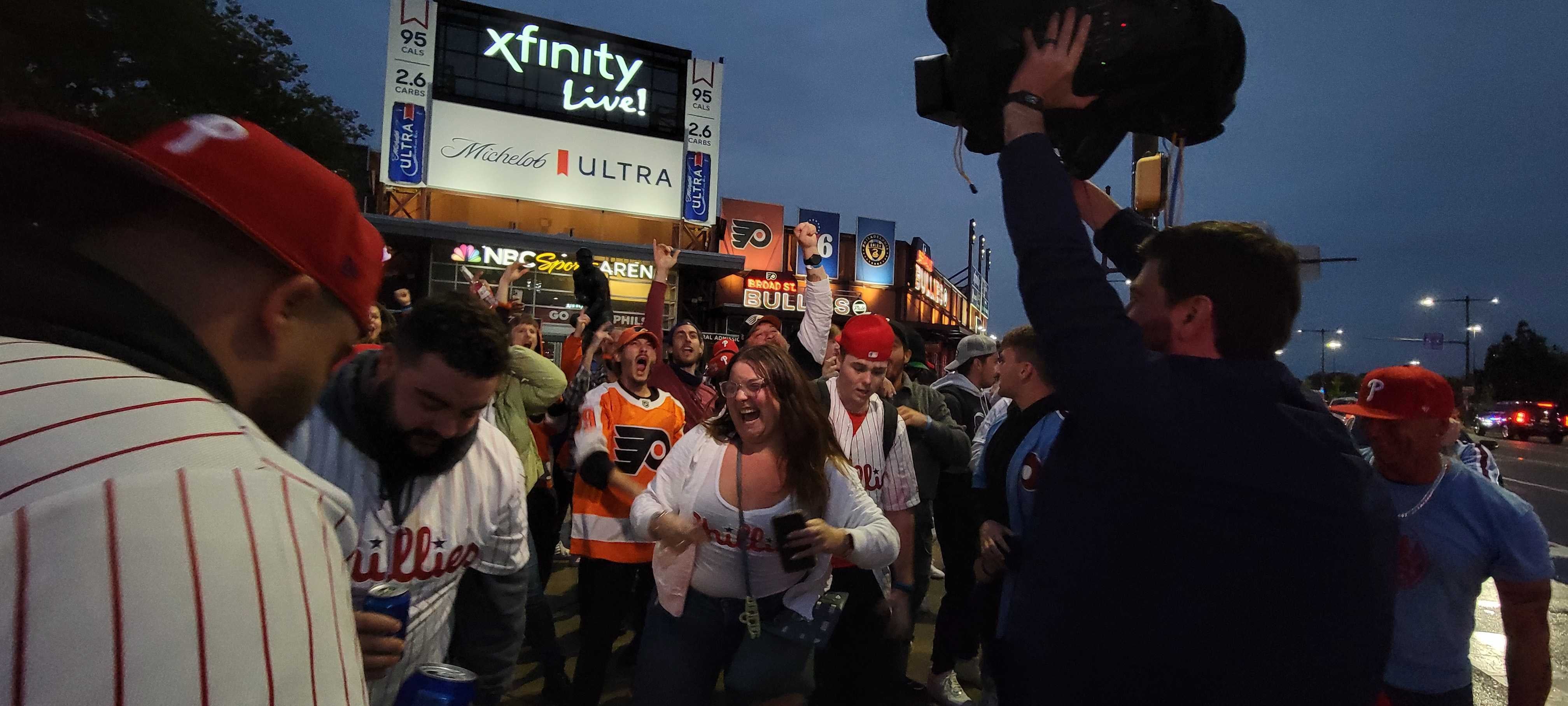 Philadelphia Phillies fans go crazy celebrating team going to