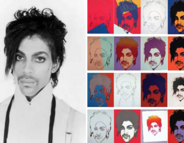 A portrait of Prince taken by Lynn Goldsmith (left) in 1981 and 16 silk-screened images Andy Warhol later created using the photo as a reference. A Federal District Court judge found that Warhol's series is 'transformative' because it conveys a different message from the original, and thus is fair use. A Second Circuit Court of Appeals panel disagreed.
(Collection of the Supreme Court of the United States)