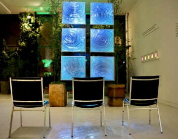 Lyn Godley's ''Light Ripple'' is a centerpiece of Waiting Room, an exhibit at Hot Bed gallery based on the idea that immersive art can improve health outcomes. (Emma Lee/WHYY)