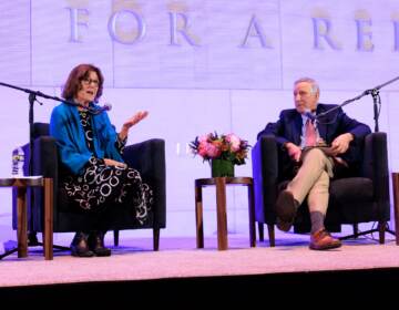 (Marty Moss-Coane and Dave Davies at the National Constitution Center for a Radio Times celebration event)