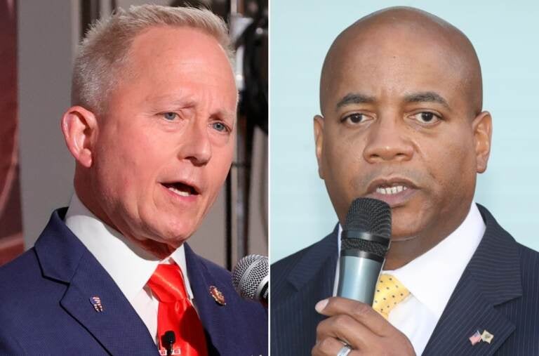 Republican Rep. Jeff Van Drew (left) and Democrtic challenger Tim Alexander. (Edward Lea/The Press of Atlantic City via AP, Pool, and Tim Alexander for Congress/Facebook)