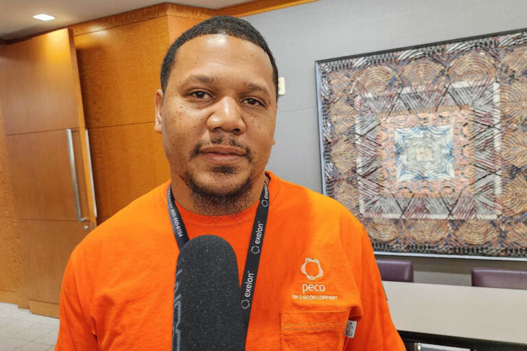 Andy Andino is one of the graduate's of PECO's program. (Tom MacDonald/WHYY)