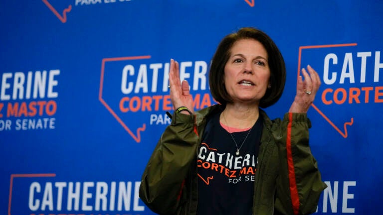 U.S. Sen. Catherine Cortez Masto is seen Monday. The Democrat defeated Adam Laxalt, a Trump-backed Republican and former Nevada attorney general. The win means Democrats retain the U.S. Senate. (Gregory Bull/AP)