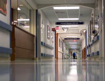 An empty hospital hallway