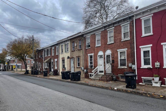 Rowhouses are seen in Wilmington's East Side neighborhood